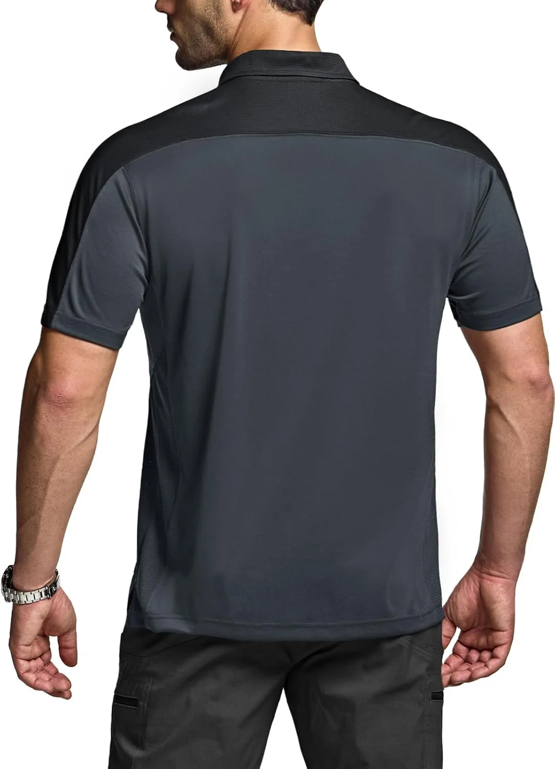 پولوشرت تاکتیکی مردانه CQR، تی‌شرت عملکردی سریع خشک‌شونده UPF50+ برای گلف و فضای باز