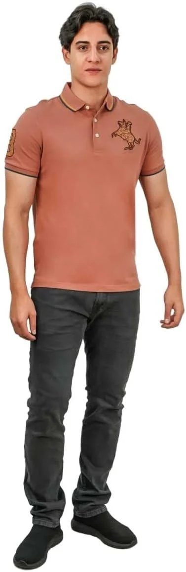 پولوشرت آستین کوتاه مردانه اسلیم فیت نخی