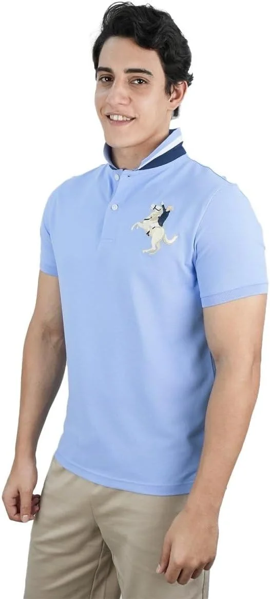 پولوشرت آستین کوتاه مردانه نخی با برش اسلیم فیت