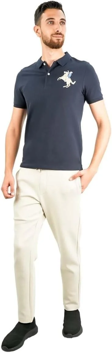 پولوشرت آستین کوتاه مردانه اسلیم فیت نخی