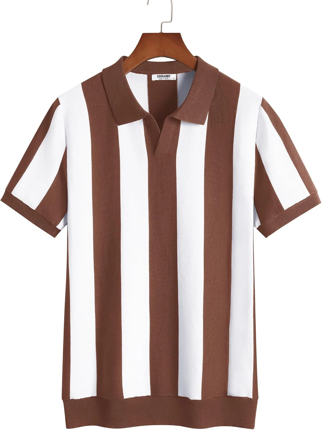 پولوشرت بافتنی مردانه COOFANDY، یقه هفت، آستین کوتاه، کشی، مناسب گلف و استایل کژوال