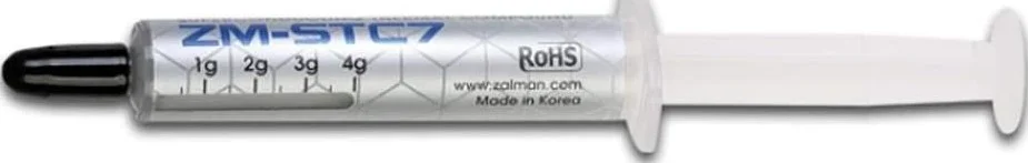 خمیر حرارتی رسانای زالمن STC7، خمیر سیلیکونی 4 گرمی برای تمامی پردازنده ها، آی سی، خنک کننده های کامپیوتر، ایکس باکس، پلی استیشن 4، هیت سینک کامپیوتر، فناوری تراکم میکرو-فیلر، 7.2 W/m-k، 220 Pa.s، خاکستری | ZM-STC7