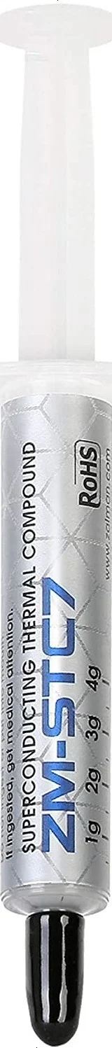 خمیر حرارتی رسانای زالمن STC7، خمیر سیلیکونی 4 گرمی برای تمامی پردازنده ها، آی سی، خنک کننده های کامپیوتر، ایکس باکس، پلی استیشن 4، هیت سینک کامپیوتر، فناوری تراکم میکرو-فیلر، 7.2 W/m-k، 220 Pa.s، خاکستری | ZM-STC7