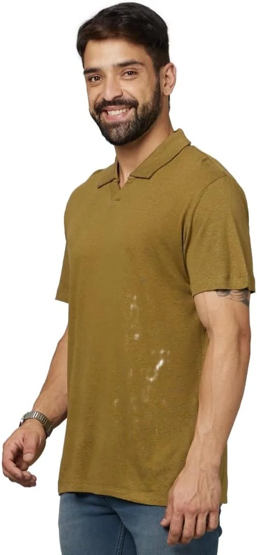 پولوشرت مردانه سلio، کتان خاکی