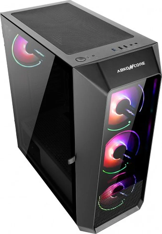 کیس مید تاور آبکون Core H300G SYNC، ABS + شیشه حرارت دیده، فن طیفی HR120، مشکی | H300G SYNC