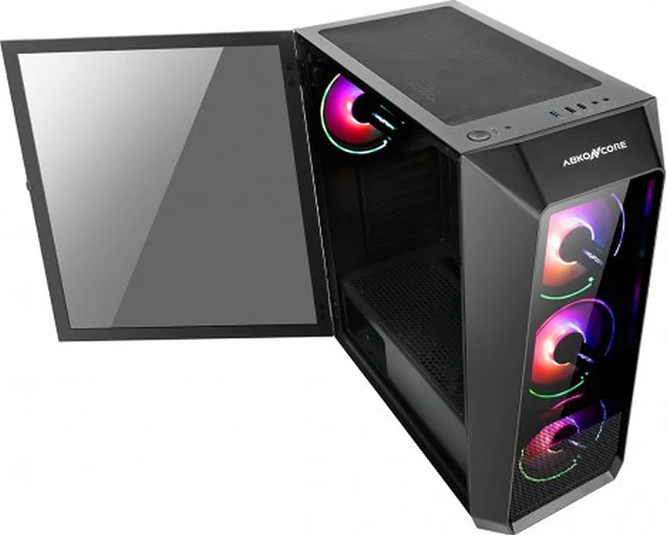 کیس مید تاور آبکون Core H300G SYNC، ABS + شیشه حرارت دیده، فن طیفی HR120، مشکی | H300G SYNC