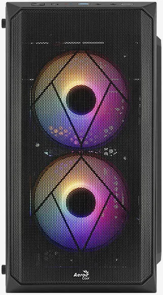 کیس مینی تاور آیروکول CS-107 FRGB با طراحی شاسی جمع و جور، پشتیبانی از رادیاتور تا 240 میلی‌متر، 3 عدد فن FRGB 120 میلی‌متری، ABS + فولاد، USB3.0 x 1، USB2.0 x 1، جک‌های 3.5 میلی‌متری، مشکی | CS-107-A-BK-V2