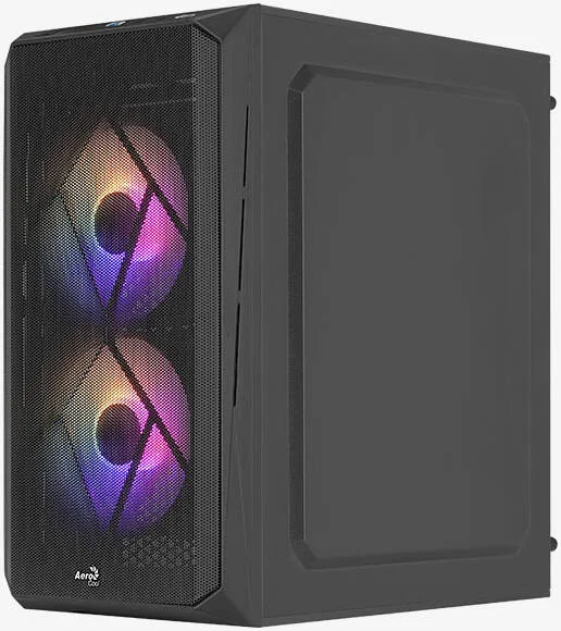 کیس مینی تاور آیروکول CS-107 FRGB با طراحی شاسی جمع و جور، پشتیبانی از رادیاتور تا 240 میلی‌متر، 3 عدد فن FRGB 120 میلی‌متری، ABS + فولاد، USB3.0 x 1، USB2.0 x 1، جک‌های 3.5 میلی‌متری، مشکی | CS-107-A-BK-V2