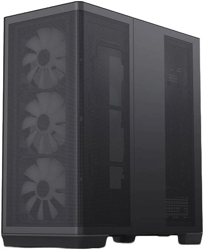 کیس کامپیوتر مید تاور AEROCOOL C1 ATX، جریان هوای بالا، 4 فن APNX FP1 از پیش نصب شده 30 میلی‌متری، پشتیبانی از رادیاتور تا 360 میلی‌متر، مدیریت کابل، USB3.0 x 2 / USB C x 1 / HD Audio، مشکی | C1-BK-v1