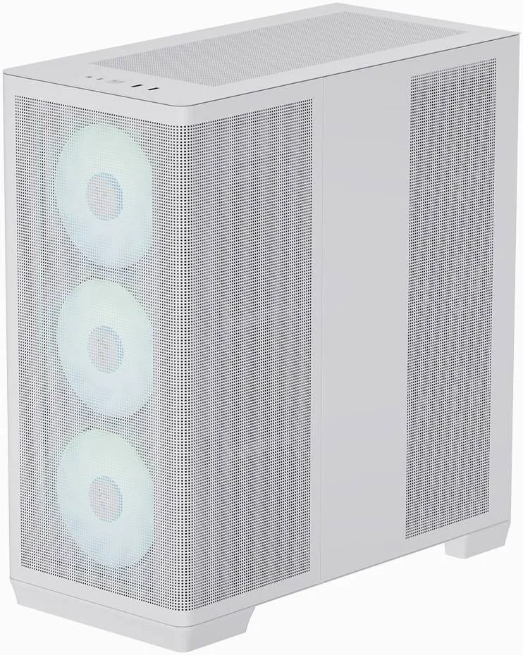 کیس کامپیوتر مید تاور AEROCOOL C1 ATX، جریان هوای بالا، 4 فن APNX FP1 از پیش نصب شده 30 میلی‌متری، پشتیبانی از رادیاتور تا 360 میلی‌متر، مدیریت کابل، USB3.0 x 2 / USB C x 1 / HD Audio، سفید | C1-WT-v1