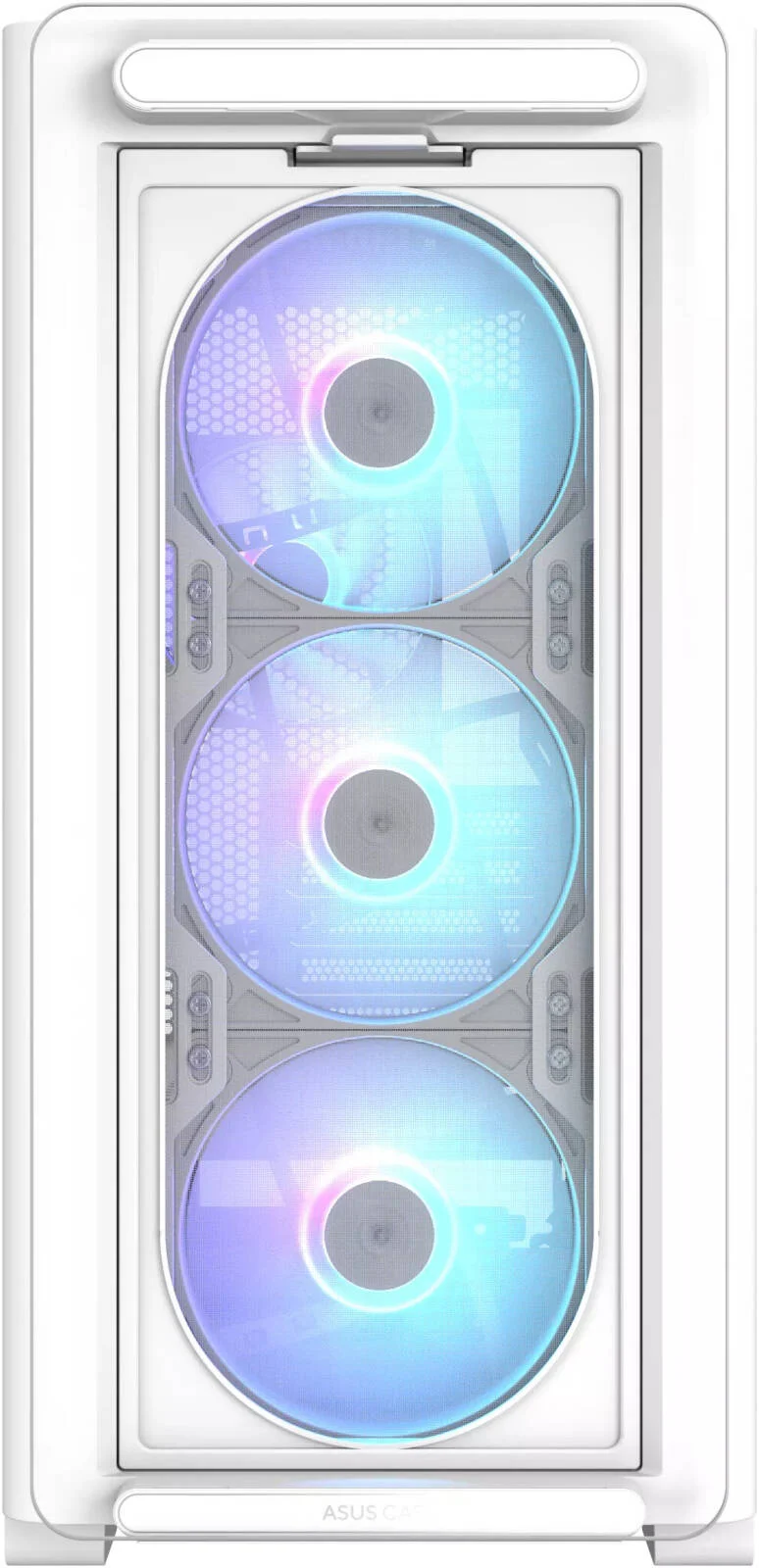 کیس کامپیوتر ایسوس A23 Plus، دارای 4 فن aRGB از پیش نصب شده، پشتیبانی از رادیاتور تا 360 میلی‌متر و 7 فن 120 میلی‌متری، سازگار با کارت گرافیک 380 میلی‌متری، پنل جلویی USB Type-C I/O، سفید | 90DC00K3-B19010