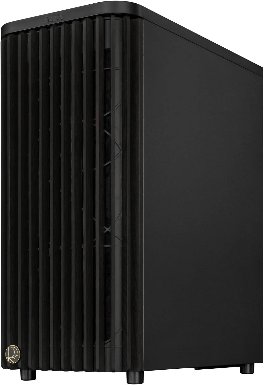 کیس کامپیوتر ASUS ProArt PA401 Wood Edition، پنل فلزی، 2 عدد فن 160 میلی‌متری از پیش نصب‌شده، پشتیبانی از رادیاتور تا 240 میلی‌متری و 5 فن، فیلترهای گرد و غبار قابل جابجایی، مشکی | 90DC00M0-B39010