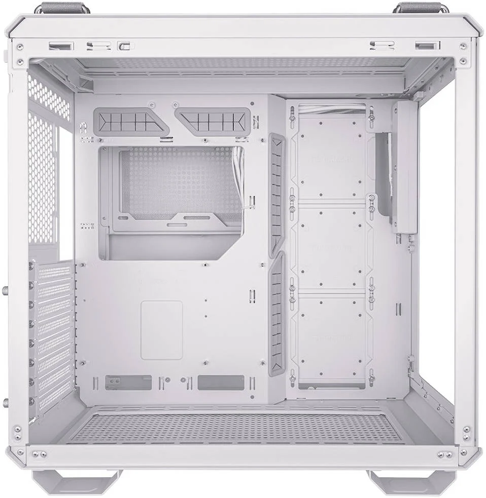 کیس گیمینگ ASUS TUF GT502 Mid Tower ATX، شیشه حرارت دیده، 8 اسلات توسعه، پشتیبانی از رادیاتور 360 میلی‌متری، 4 جایگاه ترکیبی 2.5/3.5 اینچی، کاملا ماژولار، پشتیبانی از خنک کننده 120 میلی‌متری، سفید | 90DC0093-B19000