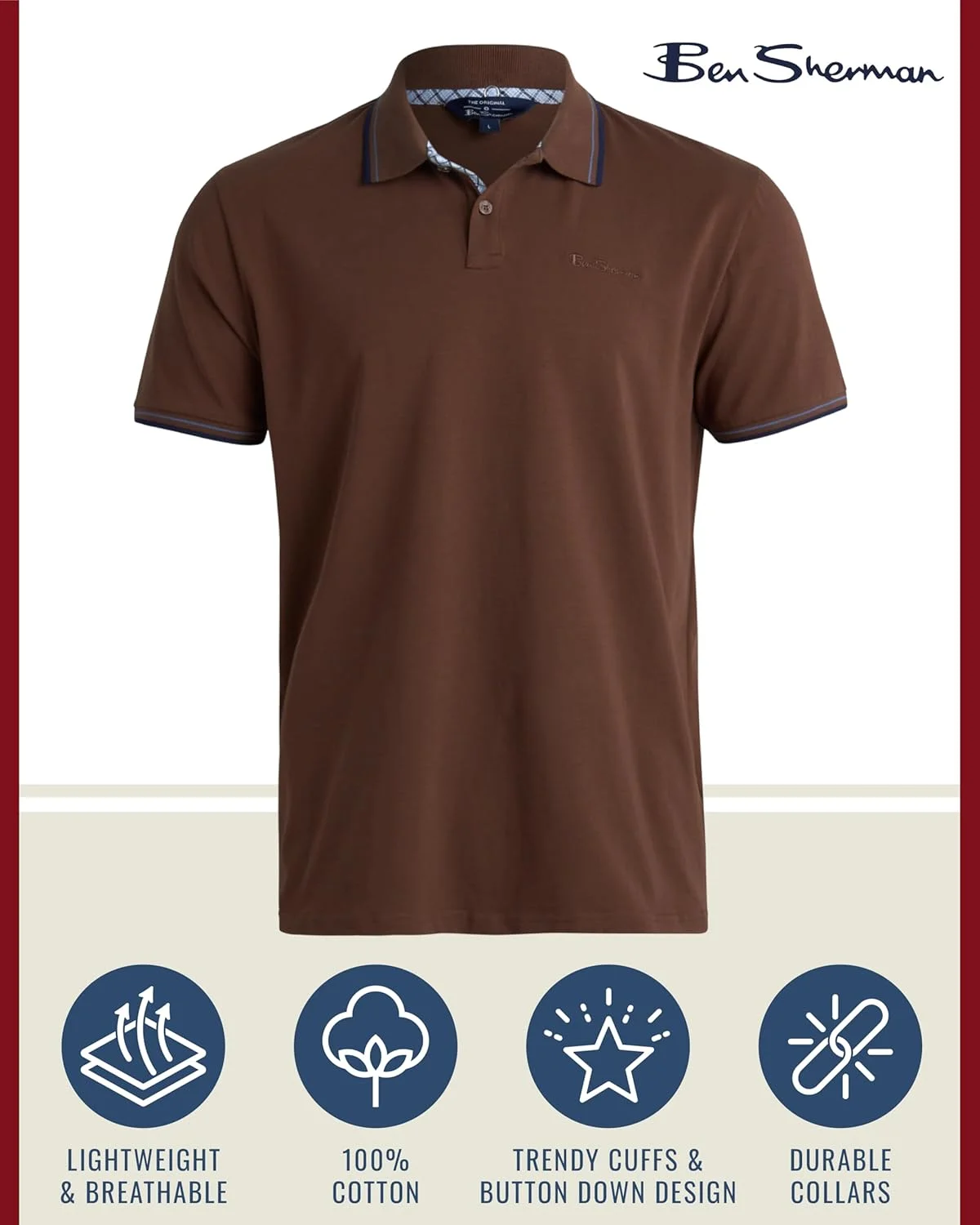 پولوشرت مردانه بن شرمن مدل Ben Tipped Polo