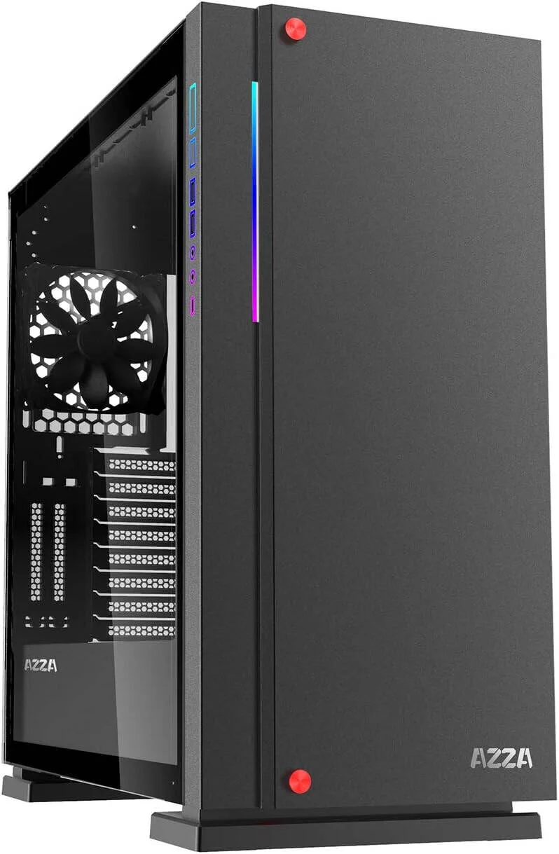 کیس فول تاور ATX آزا زیرکن 7000، دارای 2 فن 120 میلی‌متری مشکی از پیش نصب شده، پشتیبانی از رادیاتور تا 360 میلی‌متر، 10 اسلات توسعه، نورپردازی RGB آدرس‌پذیر، پنجره جانبی شیشه‌ای حرارت دیده، مشکی | CSAZ-7000