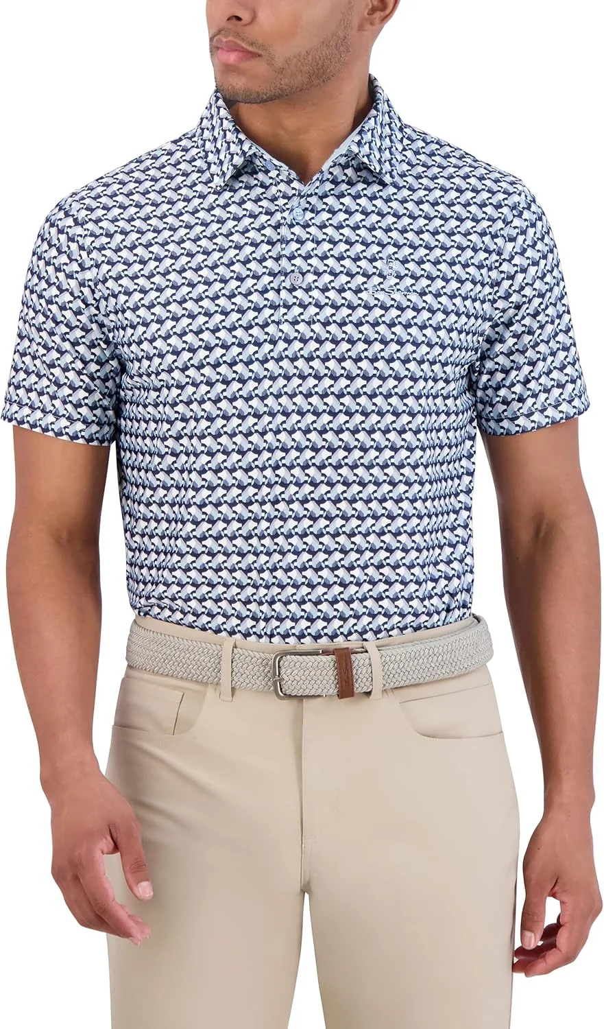 تی شرت پولو آستین کوتاه مردانه بن شرمن با طرح چاپی و فناوری ورزشی (تک عددی)