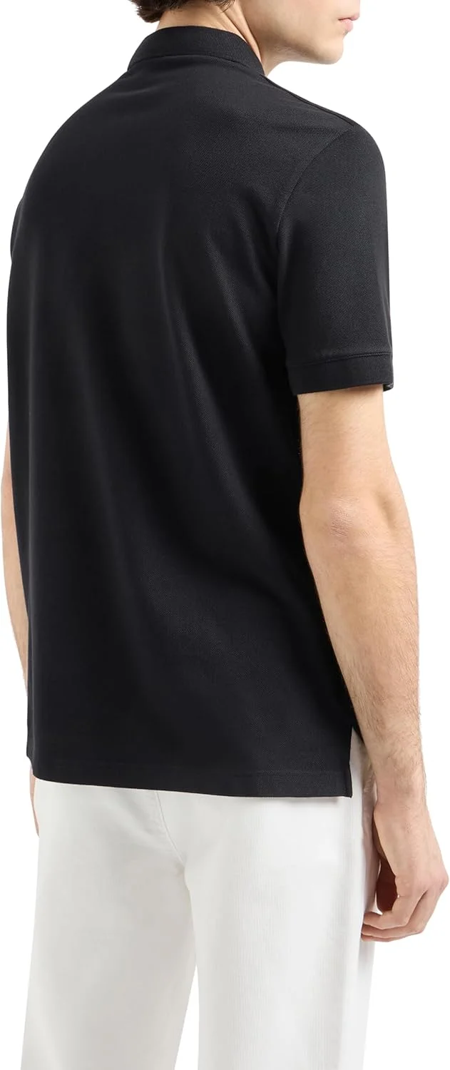 پولوشرت مردانه آرمانی اکسچنج مدل The Grid، پایدار، با لوگوی گلدوزی شده در جلو