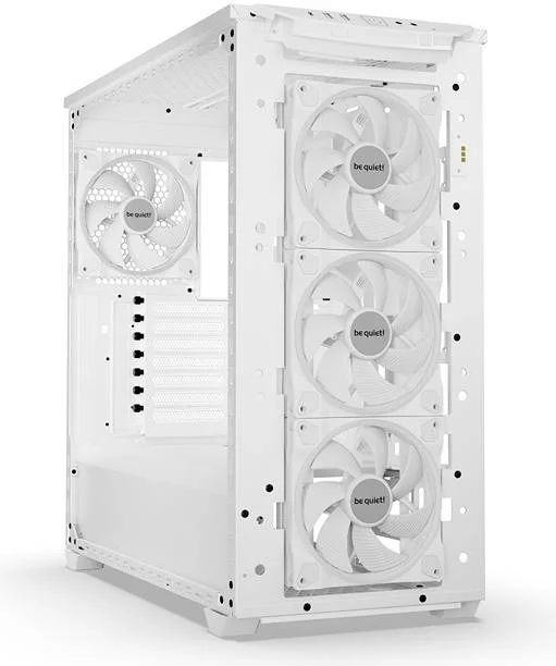 کیس کامپیوتر مید تاور Be Quiet! Shadows Base 800 FX aRGB، دارای 4 فن 140 میلی‌متری PWM Light Wings، پشتیبانی از رادیاتور تا 420 میلی‌متری و 8 فن، جنس ABS + فولاد + شیشه حرارت دیده، سفید | BGW64