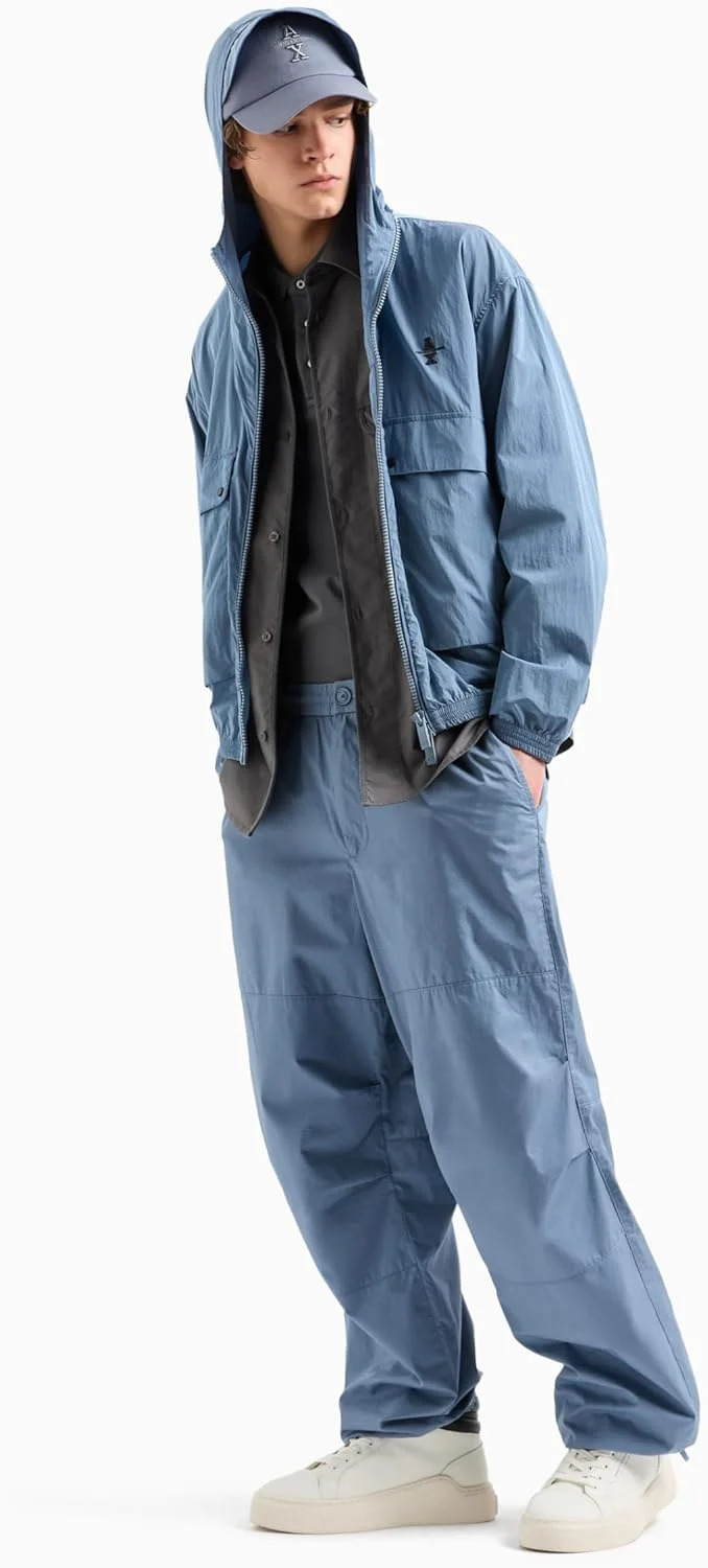 پولوشرت مردانه آرمانی اکسچنج با لوگوی برجسته و رنگرزی شده