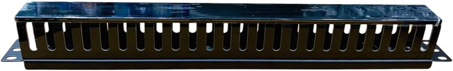 پنل مدیریت کابل 19 اینچی، پنل 1U برای مدیریت کابل ها، جلوی رک، مشکی