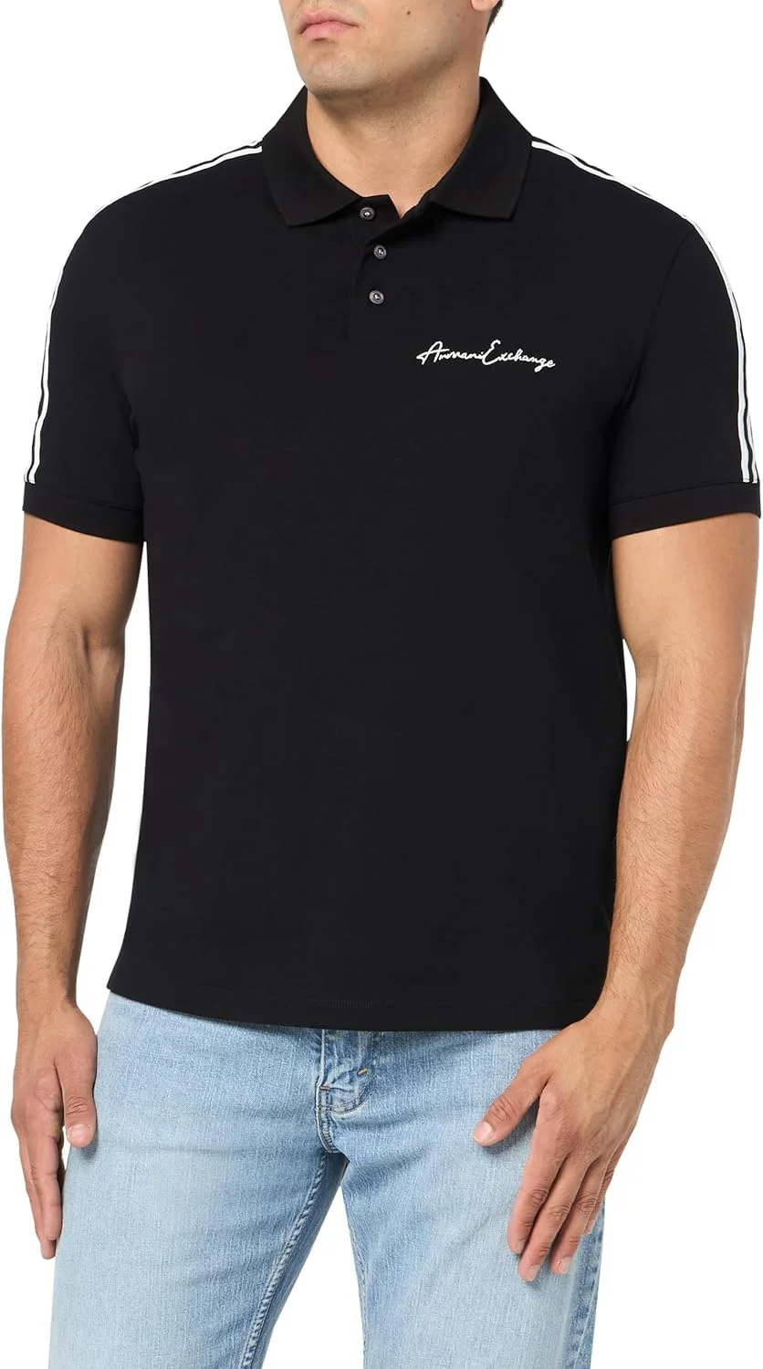 پولوشرت مردانه آرمانی اکسچنج با فیت معمولی و لوگوی امضا