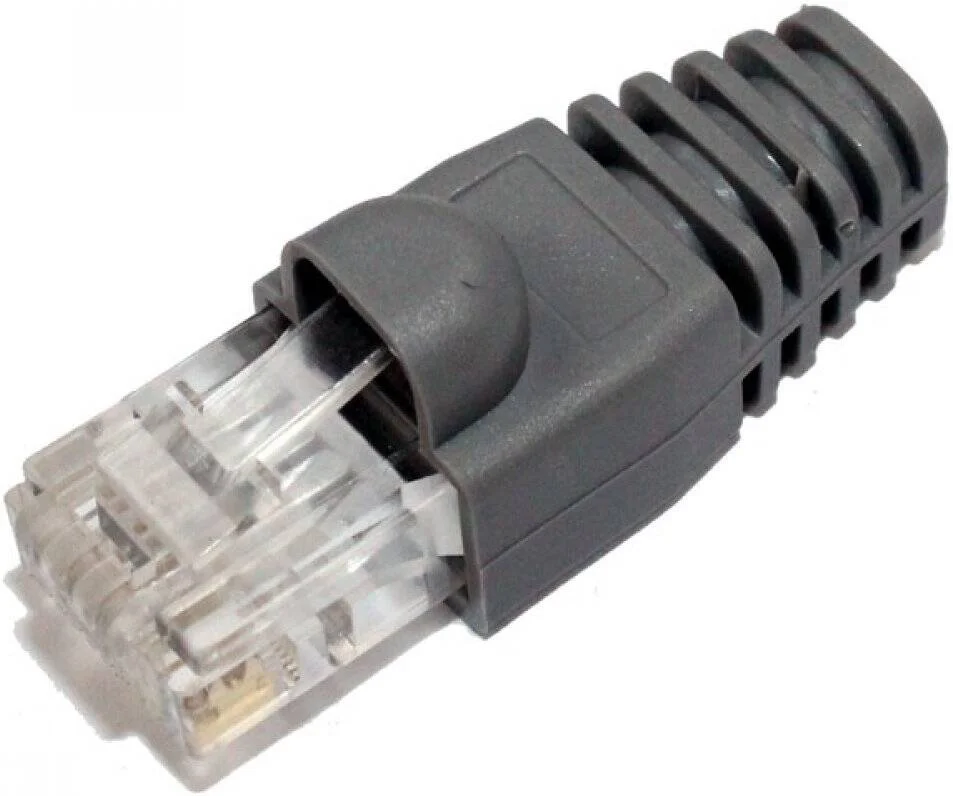 سرسیم و روکش RJ45 تاراذهین، بسته 30 عددی، سرسیم کریستالی ماژولار Cat6 با روکش محافظ کابل شبکه، 30 روکش طوسی + 30 سرسیم RJ45، مطمئن و بادوام | TRJ45-BP-30