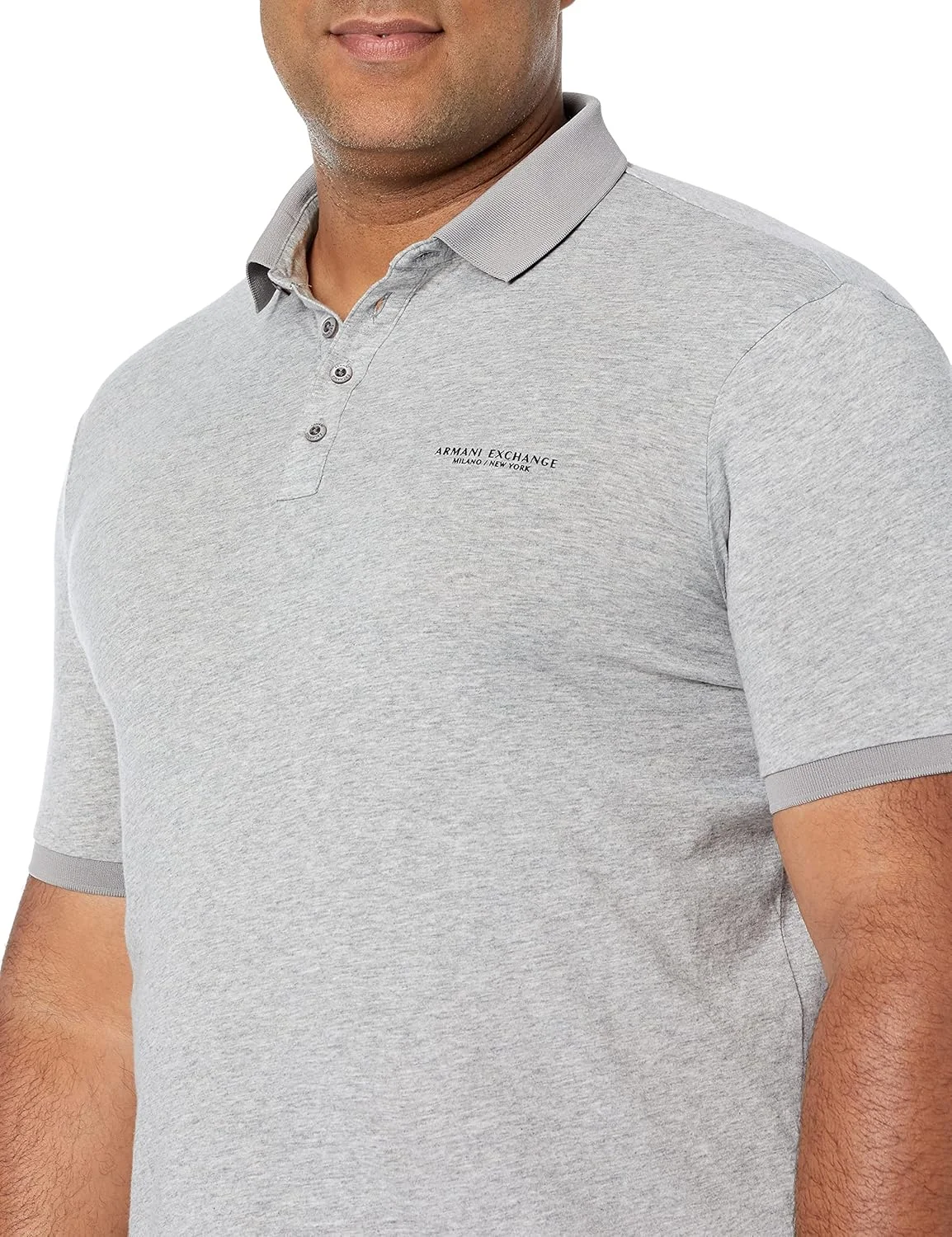 پولوشرت مردانه آستین کوتاه آرمانی اکسچنج با طرح لوگو میلان/نیویورک