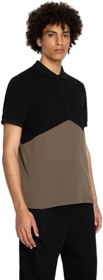 پولوشرت مردانه آرمانی اکسچنج با برش معمولی، یقه دار و طرح رنگی