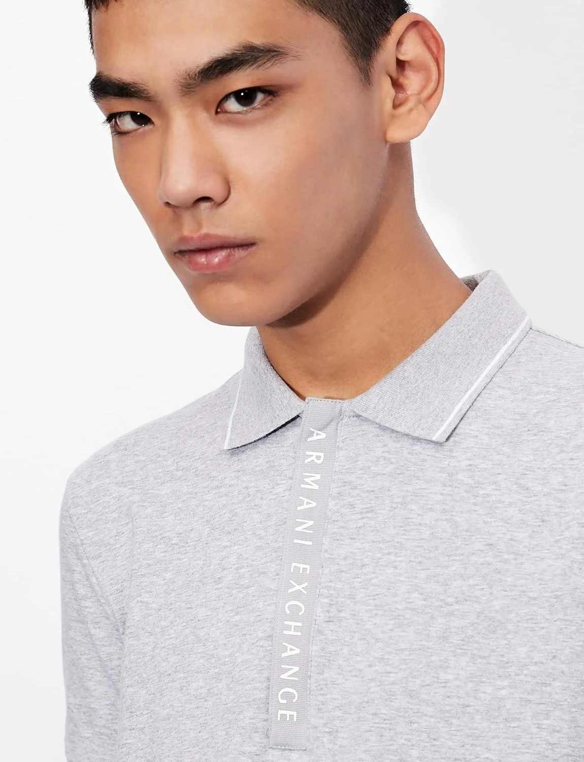 پولوشرت زیپ‌دار مردانه آرمانی اکسچنج با لوگو