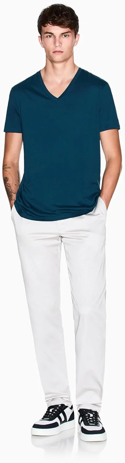 پولوشرت مردانه آرمانی اکسچنج مدل جیب‌دار با لوگو، مناسب استفاده روزمره