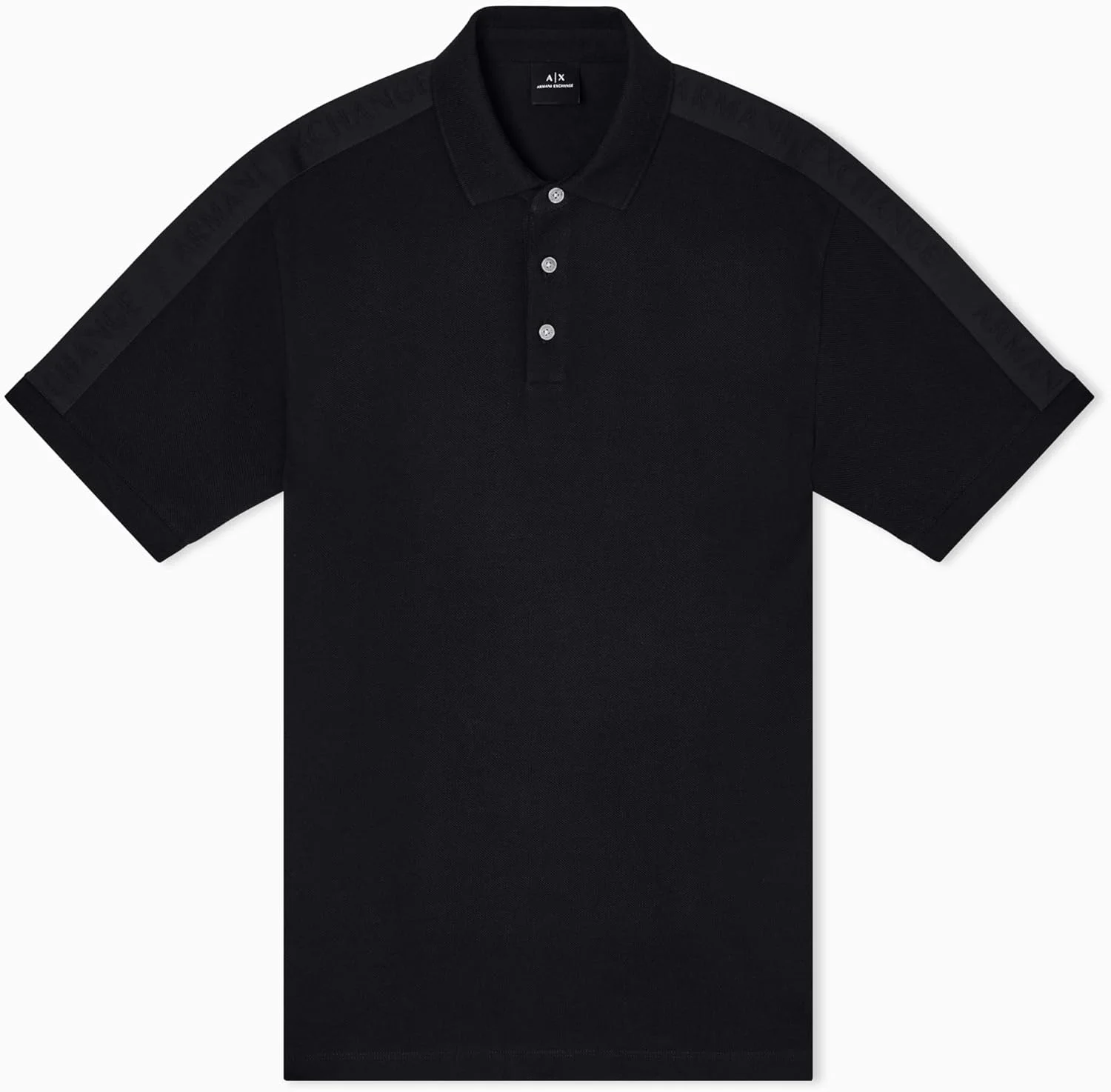 پولوشرت آستین کوتاه مردانه آرمانی اکسچنج با لوگوی نواری