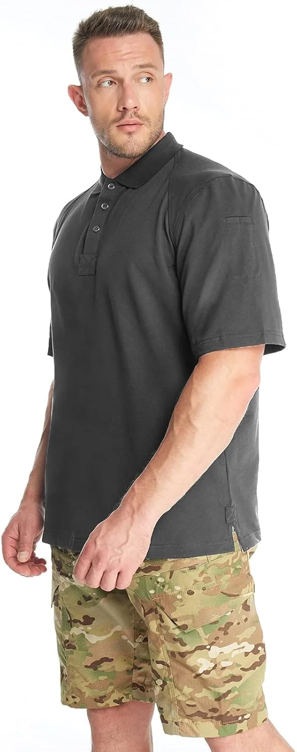 پولوشرت تاکتیکی مردانه آتلانتیکا، آستین کوتاه، خشک‌شونده سریع، تی‌شرت ورزشی