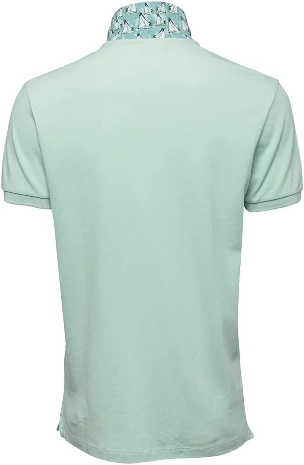 تی شرت مردانه یقه پولو طرح قایق بادبانی BiggDesign AnemosS، 100% پنبه، راحت، طراحی خوب، زیپ دار