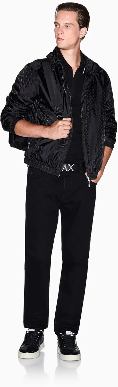 پولوشرت آستین کوتاه مردانه آرمانی اکسچنج با لوگوی نواری