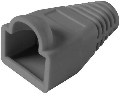 بسته 500 عددی محافظ کابل شبکه RJ45 تارا دهین، روکش محافظ خاکستری نرم برای کابل های شبکه Cat5، Cat5e، Cat6، Cat6e، روکش کانکتور برای افزایش دوام | RJ45-BG-500