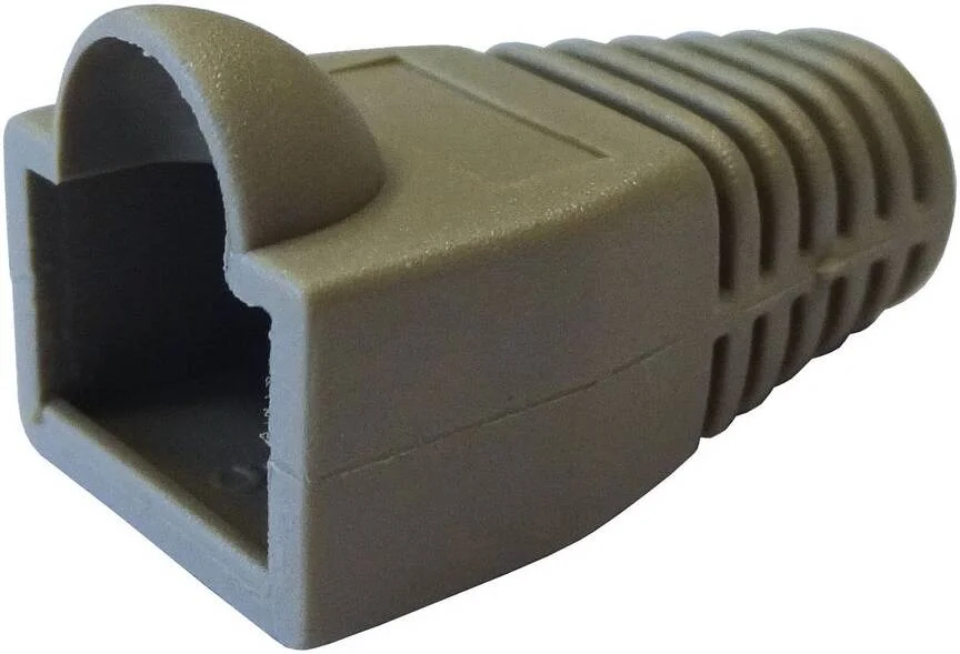 بسته 500 عددی محافظ کابل شبکه RJ45 تارا دهین، روکش محافظ خاکستری نرم برای کابل های شبکه Cat5، Cat5e، Cat6، Cat6e، روکش کانکتور برای افزایش دوام | RJ45-BG-500