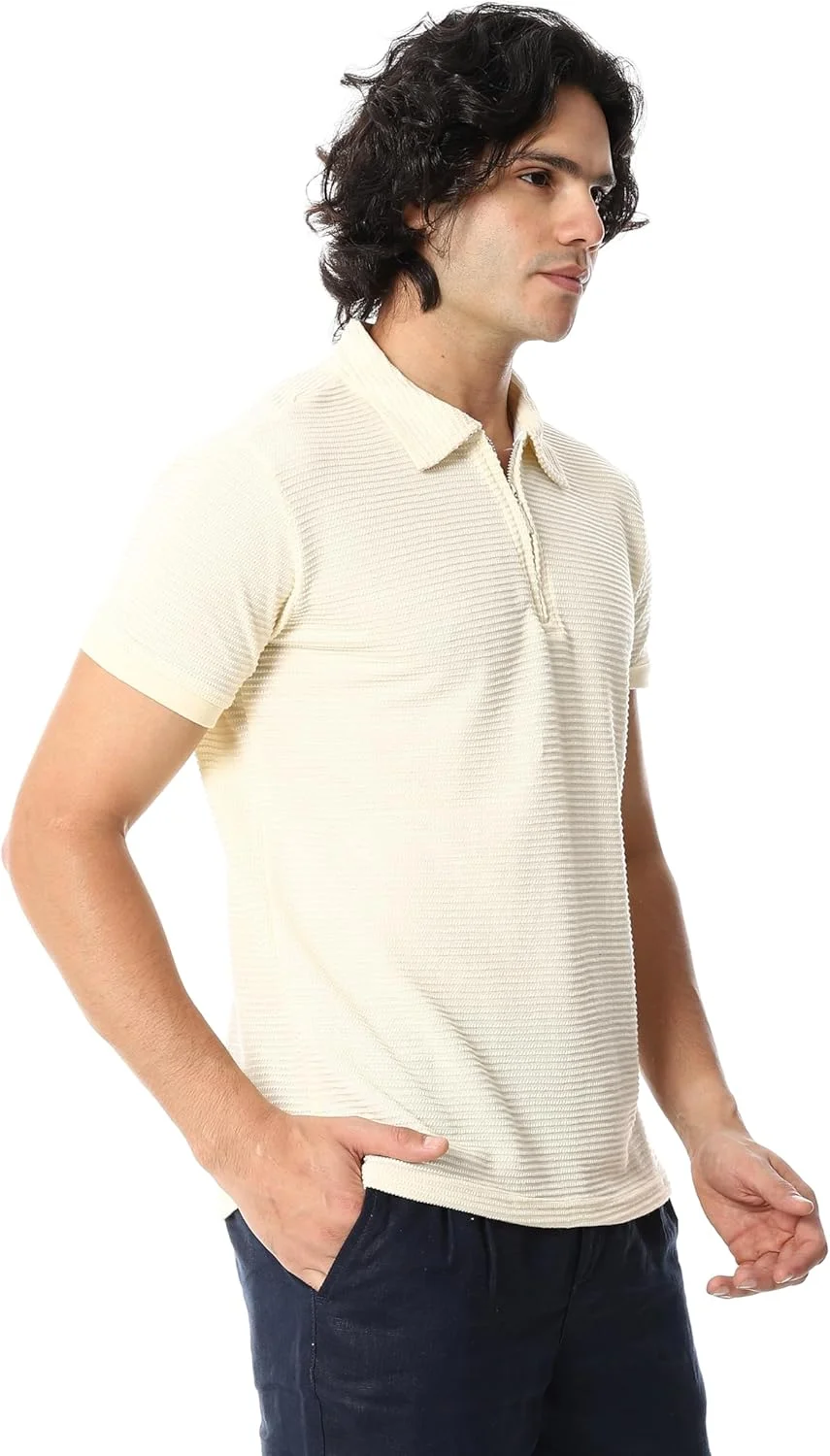 آندورا - پیراهن مردانه آستین کوتاه یقه دکمه دار مدرن