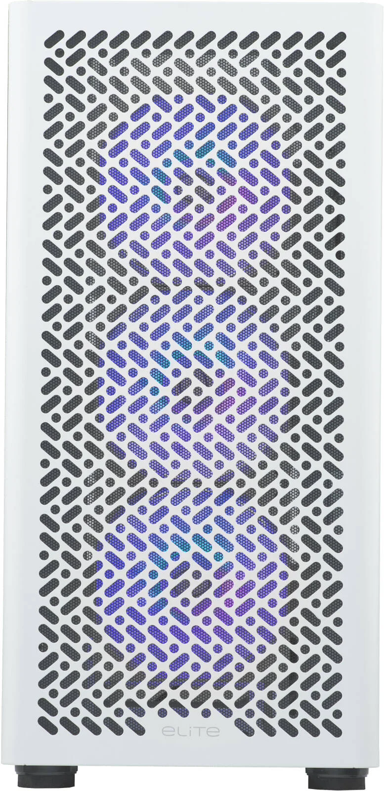 کیس کامپیوتر مید تاور کولر مستر الیت 502، دارای 3 عدد فن ARGB 120 میلی‌متری از پیش نصب شده، پشتیبانی از رادیاتور تا 420 میلی‌متری و 7 عدد فن 120 میلی‌متری، پنل کناری شیشه‌ای حرارت دیده، سفید | E502-WGNN-S00