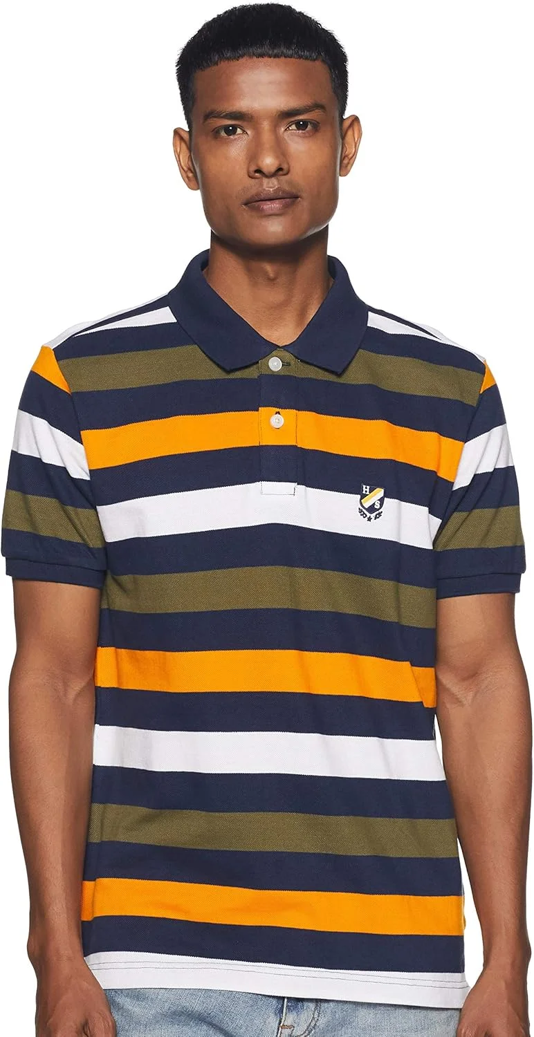 برند آمازون - پولوشرت راه راه مردانه با برش معمولی