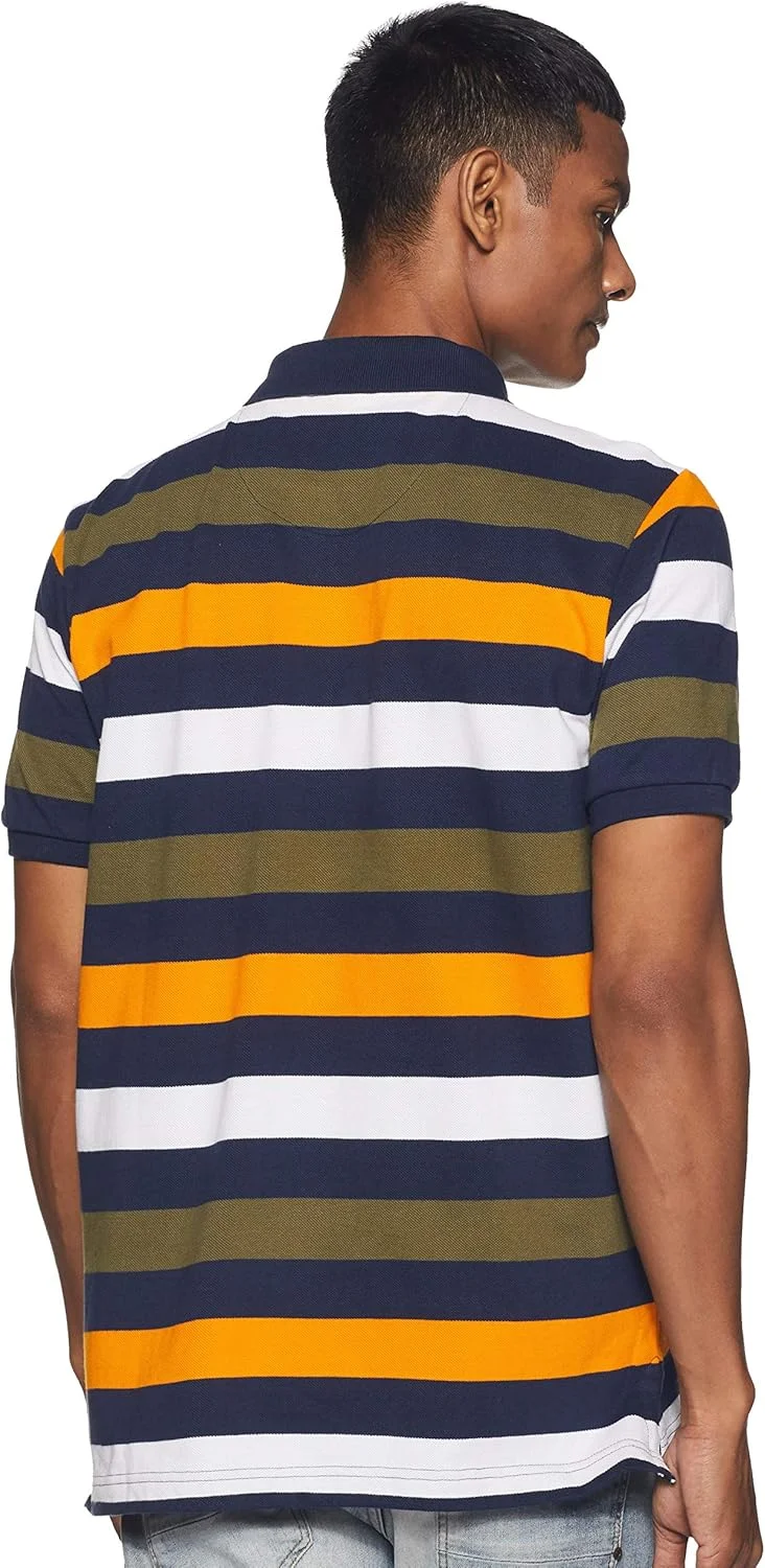 برند آمازون - پولوشرت راه راه مردانه با برش معمولی