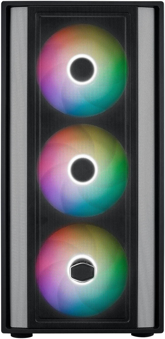 کیس کامپیوتر مید تاور کولر مستر MasterBox 600، دارای 3 عدد فن 140 میلی‌متری aRGB PWM و 1 عدد فن 120 میلی‌متری aRGB از پیش نصب‌شده، پشتیبانی از رادیاتور تا 420 میلی‌متر و حداکثر 7 عدد فن، مشکی | MB600-KGNN-S00