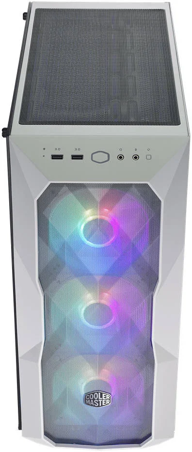 کیس کامپیوتر گیمینگ Cooler Master MASTERBOX TD500 Mesh ATX، پنل جلویی FineMesh، پنل شیشه ای حرارت دیده کریستالی، 3 عدد فن CF120 ARGB و پشتیبانی از رادیاتور تا 360 میلی متر، USB 3.0، سفید | MCB-D500D-WGNN-S01