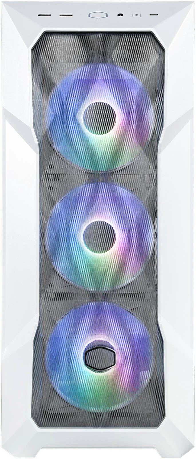 کیس کامپیوتر مید تاور کولر مستر MasterBox TD500 Mesh V2، پنل جلویی FineMesh، پنل کناری TG، دارای 3 فن CF120 ARGB و پشتیبانی از رادیاتور تا 360 میلی‌متر، USB 3.2 Gen 2 Type C، سفید | TD500V2-WGNN-S00