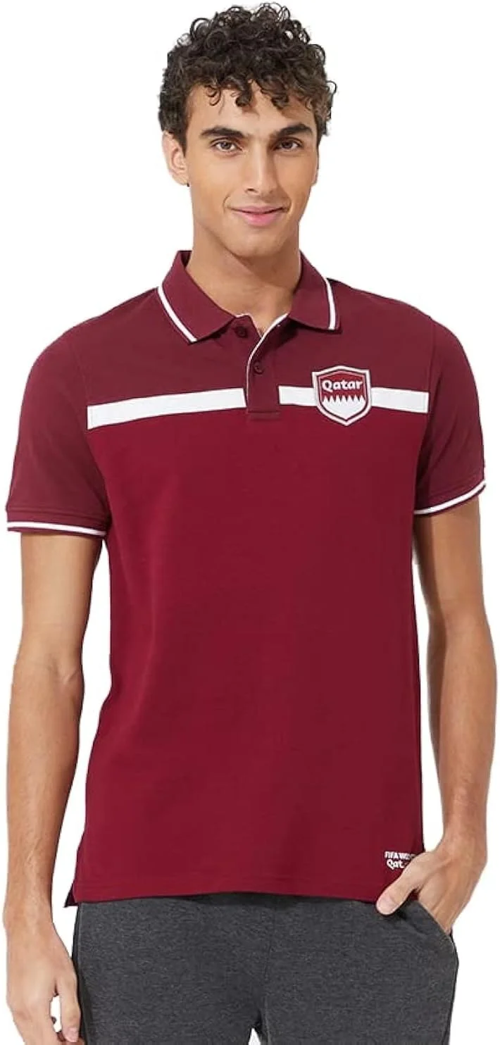 پولوشرت مردانه آراپستال جام جهانی فوتبال ۲۰۲۲ - زرشکی سایز S