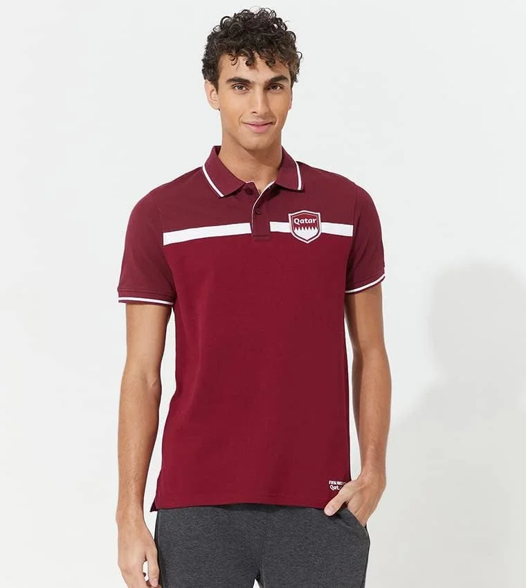 پولوشرت مردانه آراپستال جام جهانی فوتبال ۲۰۲۲ - زرشکی سایز S