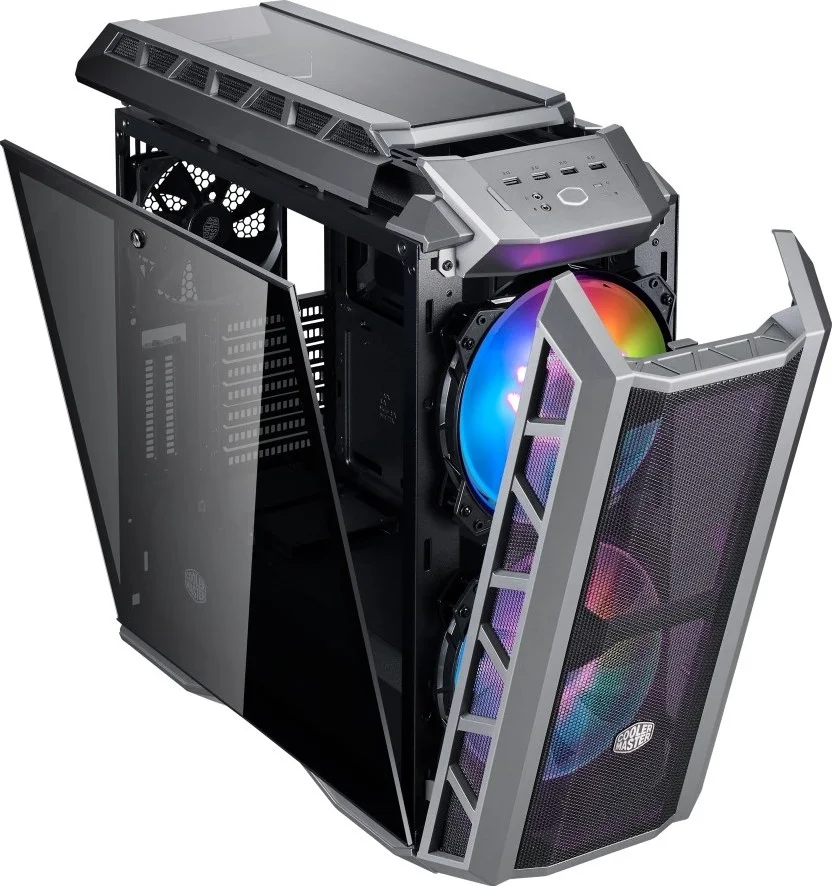 کیس کامپیوتر کولر مستر MasterCase H500P Mesh ARGB، پشتیبانی از رادیاتور 360 میلی‌متری، پنل کناری شیشه‌ای - مشکی (آکبند) | MCM-H500P-MGNN-S11