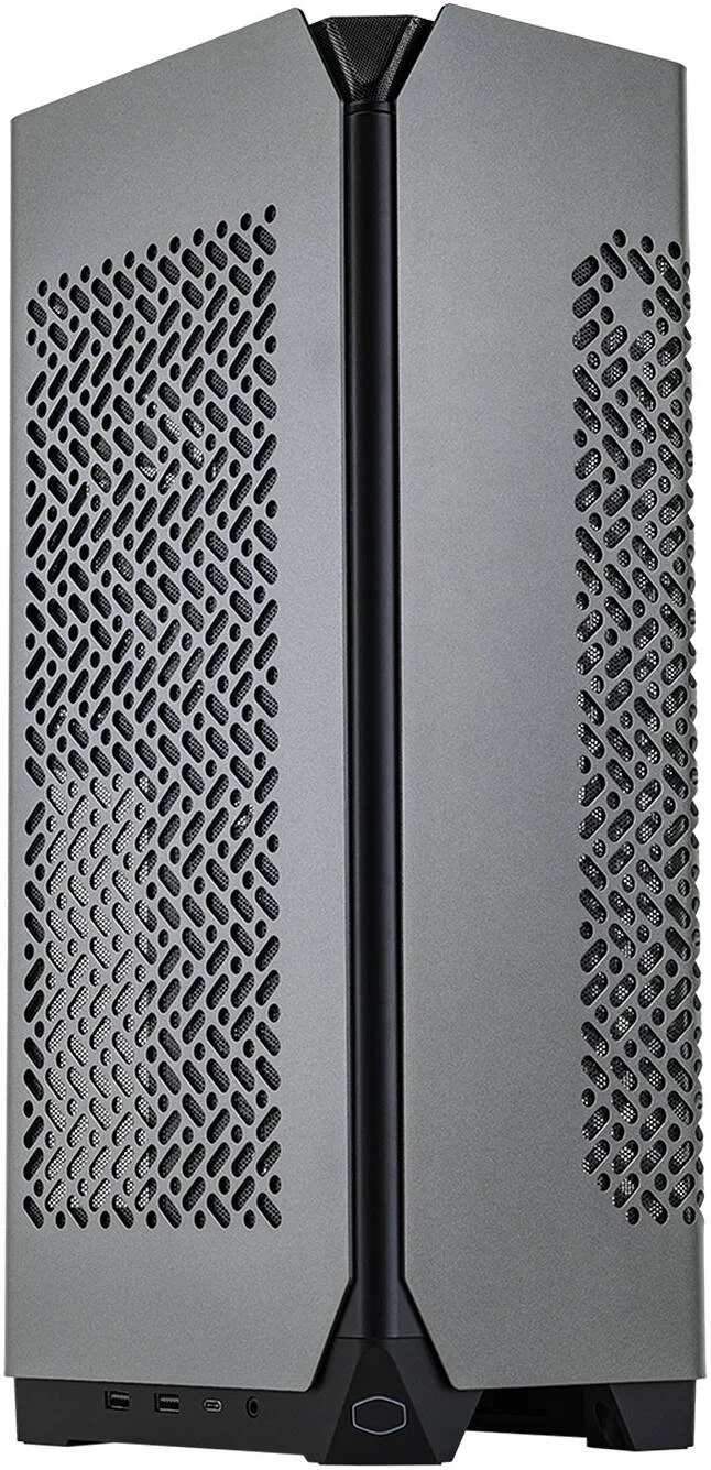 کیس کامپیوتر Mini ITX کولر مستر NCORE 100 MAX، دارای رادیاتور 120 میلی‌متری و منبع تغذیه V SFX Gold 850W ATX 3.0 از پیش نصب شده، 1 عدد فن SickleFlow 120 میلی‌متری از پیش نصب شده، خاکستری تیره | NR100-MNNN85-SL0