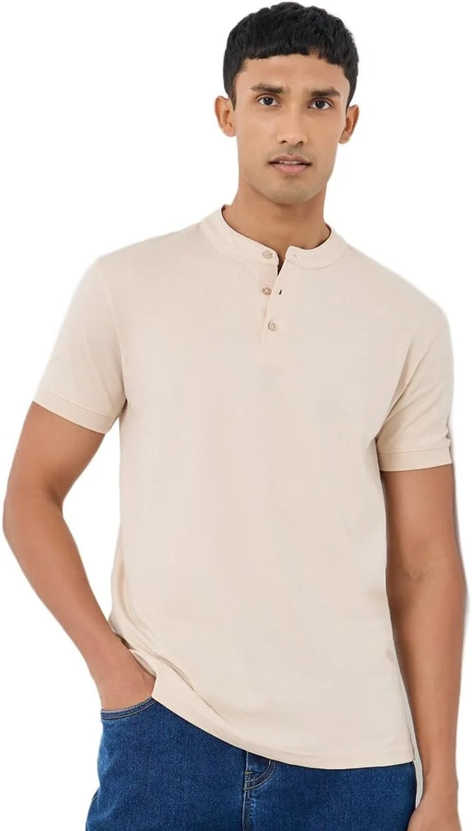 تی شرت پولو مردانه استایلی، یقه ماندارین، از جنس پنبه خالص