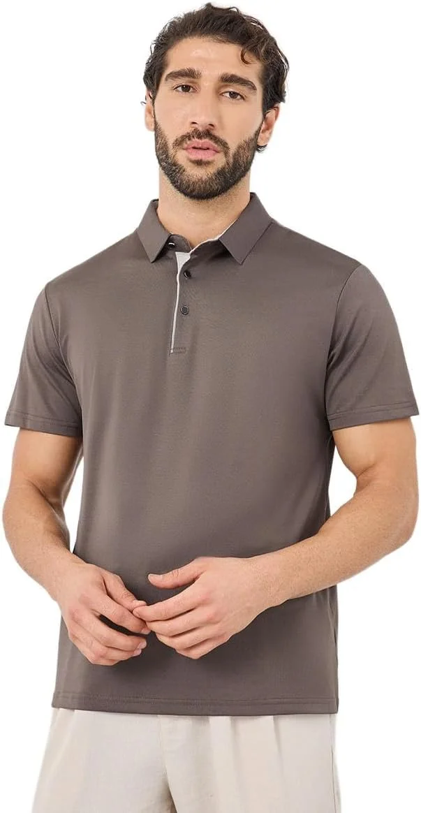 تی شرت پولو مردانه STYLI با سجاف متضاد و برش معمولی