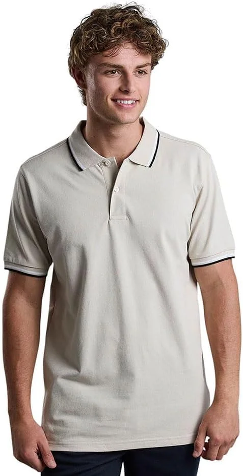 تی شرت پولو مردانه آر اند بی مدل 525-1802MN004-8 با نوارهای متضاد و آستین کوتاه